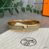 Hermès Bracelet Olympe T2 Niloticus Lizard Skin Gold Plated